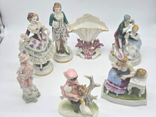Vintage Dresden Style Porcelain Figurine Collection - 7 Piece Inc Occupied Japan picture