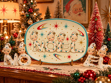 NOEL platter Holt Howard Vintage Inspired 1950s Christmas Plate Pixieware 50s 60 picture