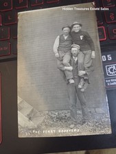 1912 Fremont, Michigan Ferry Boosters RPPC real photo postcard Male Cheerleaders picture