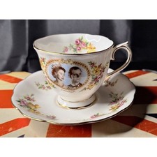Vintage Queen Elizabeth II 1959 Canada Royal Tour Tea Cup and Saucer Set picture