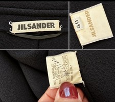 Jil Sander Women's Black Wool Fleece Button Front Pockets Mid-Length Coat picture