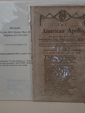 1792 American Apollo Boston Newspaper Vol 1 No 11 Belknap Young Phil Barber COA  picture