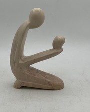 Vtg Mom & Baby Handcrafted Carved Soapstone Sculpture 7” tall Made In Kenya picture