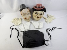 Vintage Cesar 1985 Laurel and Hardy Halloween Masks Larry Harmon Costume Cosplay picture