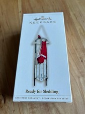 Hallmark Keepsake Ornament 2006 Ready for Sledding Sled Cardinal Red White Scarf picture