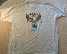 Vintage 1987 Harley Davidson Rules Eagle T Shirt USA Made Las Vegas Biker Sz XXL picture