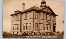 c1910 Public School Kelliher Beltrami County Minnesota MN Children RPPC picture