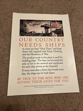 WWI Poster Our Country Needs Ships Original picture
