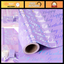 WRAPAHOLIC 30 Inch Reversible Birthday Wrapping Paper - 30 Inch x 33 Feet - Pupr picture