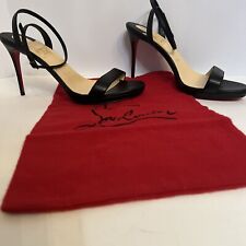 Christian Louboutin Loubigirl 100mm Black Leather Sandals. Size 40.5 picture