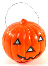 vtg Tico Plastic Halloween Pumpkin Lantern CRACK repair picture