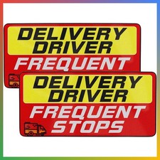 Delivery Driver Magnets 2PCS 9x4 Reflective Frequent Stops Car Sign Weatherproof picture