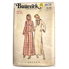 Butterick 3079 Caftan Dress Ankle Maxi Length Size 12 Bust 34 Flared Sleeves picture