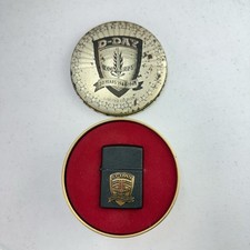 1994 ZIPPO D-DAY NORMANDY 50TH ANNIVERSARY LIMITED EDITION LIGHTER & TIN Unused picture