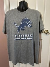 47 Brand Detroit Lions T Shirt Gray Mens Size Large Gray Distressed Look New picture