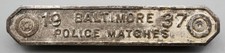 Pre-WWII 1937 Silver Baltimore Police Matches Marksman Badge RARE picture