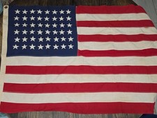 Vintage 48 Star American Flag 2.5x4ft Sewn Cotton Bunting Superior Brand WWII picture