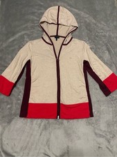 Escada Sport Silk Cashmere Zip Hoodie Colorblock L picture
