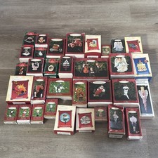 LOT of 33 HALLMARK KEEPSAKE CHRISTMAS ORNAMENTS XMAS W/ BOXES ALL WORK SOME RARE picture