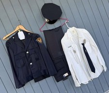 Vintage Police Security Officer Uniform Jacket Shirt Pants Hat Badge Lot picture