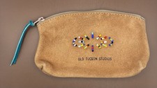 Vintage Old Tucson Studios Beaded Pouch Buckskin Makeup Bag Souvenir 6” X 4” picture