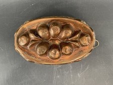 antique 19th-century oval copper jelly or pudding mold Victorian origin picture