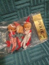 NEW Lot of 3 Vintage Christmas Elf/Pixie Knee Hugger Figures Made in Japan picture