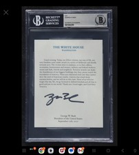 GEORGE W BUSH Authentic Signed 9/11 Message to the Nation BECKETT CERTIFIED  picture