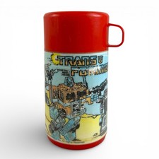 Transformers G1 Thermos Bottle 1984 Red Plastic Aladdin Vintage picture