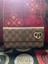Authentic Gucci Lovely Heart GG Monogram Canvas Long Bifold Wallet picture