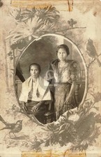 Two Women in Traditional Dress – Philippines? Ethnic c1910s RPPC Postcard COPY picture