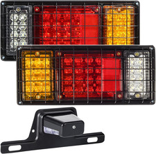 2Pcs LED Truck Trailer Tail Lights Bar Kit 40 LED, LED License Plate Light Water picture