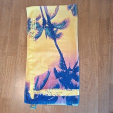 VTG 90s Tropical Beach Towel Palm Trees Sunset Neon Pink  Yellow Blue Vietnam  picture