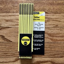 6x Vintage Stanley Brick Mason's No. 167 LG 6FT Spacing Rule Life Guard Yellow picture