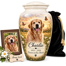 Custom Pet Urn with Photo Personalized Dog 10 inches ship by fedex Fast shipping picture