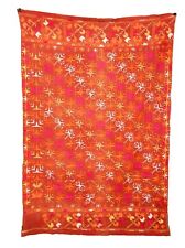 Authentic Vintage Indian From Punjab Phulkari Floss Hand Embroidered Bagh Shawl picture
