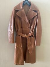 BALLY Leather Trench Belted Coat Camel Tan SZ 40/6 $2,995 EUC picture