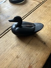 Small duck duckling trinket box lidded possibly papier mache dark brown (nw5) picture