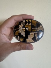 Vintage Signed W Navajo Charles Willie David Rosales Turquoise Inlay Belt Buckle picture