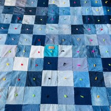 62”x90” Twin Size Jeans Quilt picture