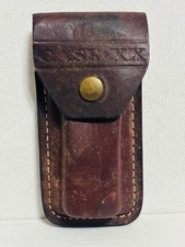 Vintage CASE XX Leather Folding Pocket Knife Sheath Pouch Snap Closure picture