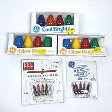 Vintage GE Christmas Light Bulbs Lot Glow Bright Cool Bright Merry Midget Caldor picture