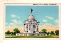 Linen Postcard Gettysburg PA Pennsylvania State Memorial Unposted-LD3 picture