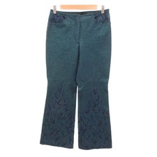 Escada Blue Embroidered Pants Size 34 Women's Cotton Polyester US 8 (Ages 14+) picture