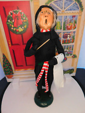 VTG Byers' Choice 1987 Christmas Conductor with Striped Scarf Bumpy Base Signed picture