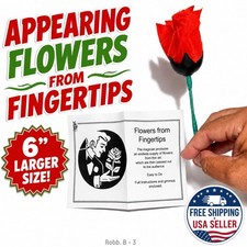 6” APPEARING FLOWERS FROM FINGERTIPS Magic Trick Vanish Catcher Multiplying Rose picture