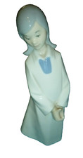 Vtg Rex Valencia Hummelwerk Spain Porcelain Girl Figurine Blue White Glossy 8.5