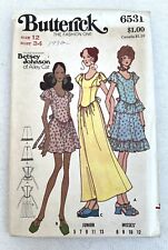 Vtg OOP Butterick Sewing Pattern 6531 Betsey Johnson Dress Sz 12 Factory Folds picture