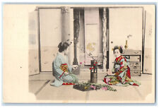 c1905 Women Wearing Traditional Dress Ikebana Flower Arrangement Japan Postcard picture
