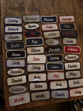 Lot J - 160 Vintage Uniform Name Tag Badge Embroidered Jacket Vest Shirt PATCH picture